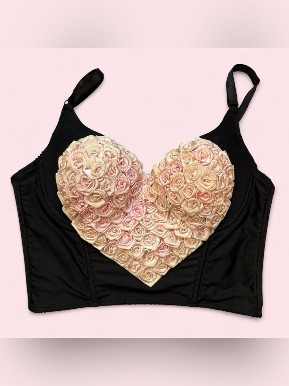 Rare Leg Avenue Pink Rosette Heart Bustier Corset Top Size Large